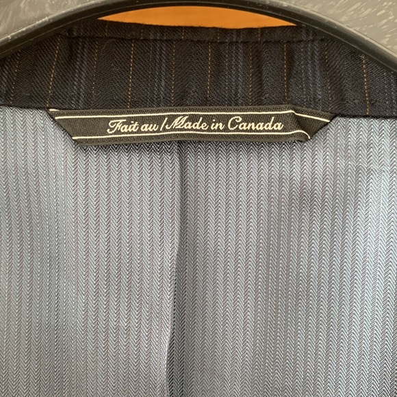 Jack Victor stripped dark blue suit, size M/L - Picture 4 of 13